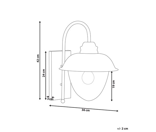 Beliani Iluminação de parede para exterior BANKA Preto