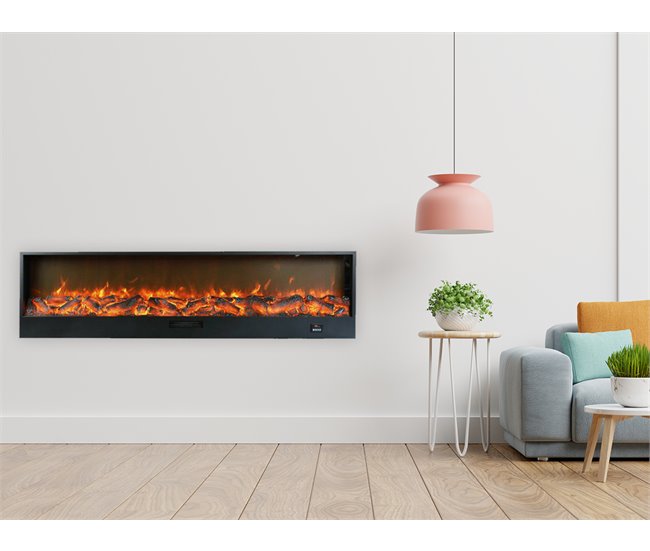 Chaminé CAMINETTO ETNA de 3 metros de potência com 1500W, Preto Preto