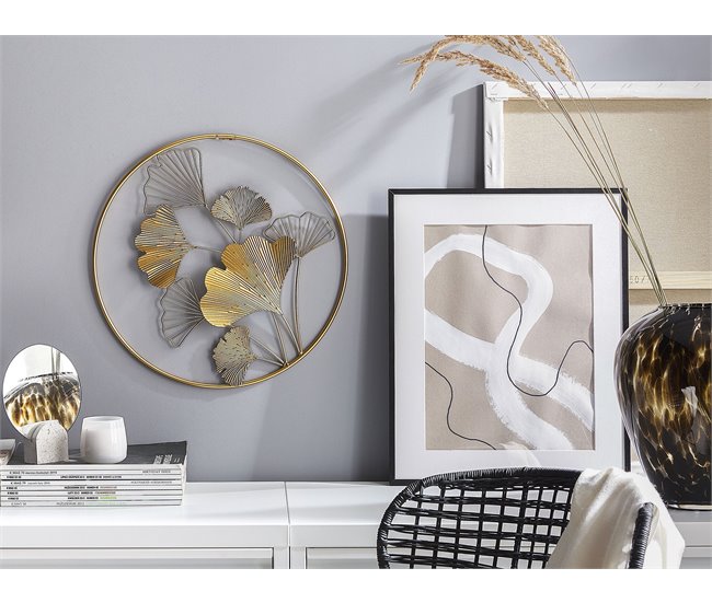 Beliani Decoração de parede BISMUTH Dourado