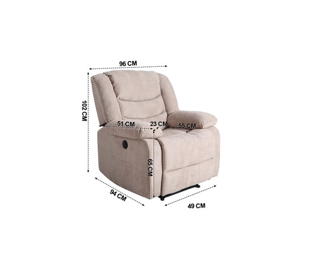 Poltrona CHEF2 relax em tecido Vison