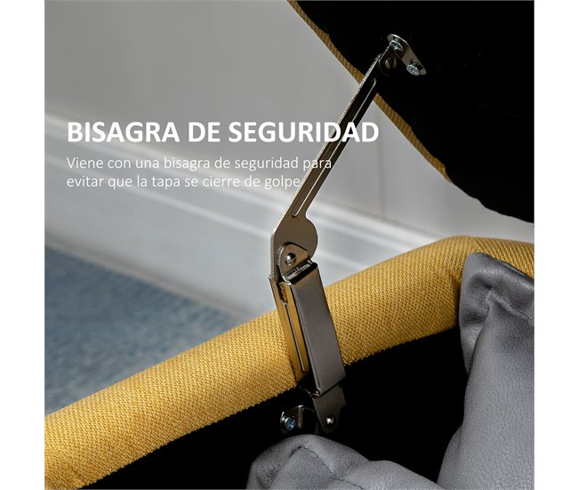 Banco de Armazenamento Poliéster, Espuma e Aço HOMCOM 101x38 Amarelo