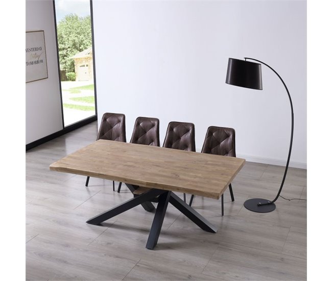 Mesa de jantar Xena Fit 180 100x100 Carvalho Cinza