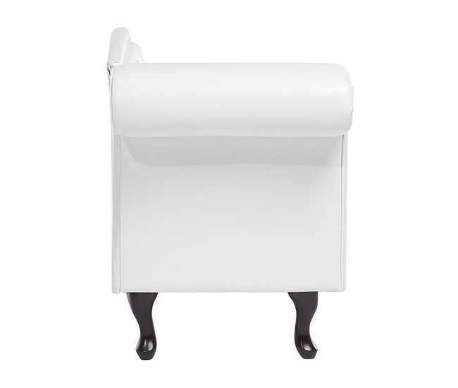 Beliani Chaise longue versão à esquerda Pele sintética LATTES Branco