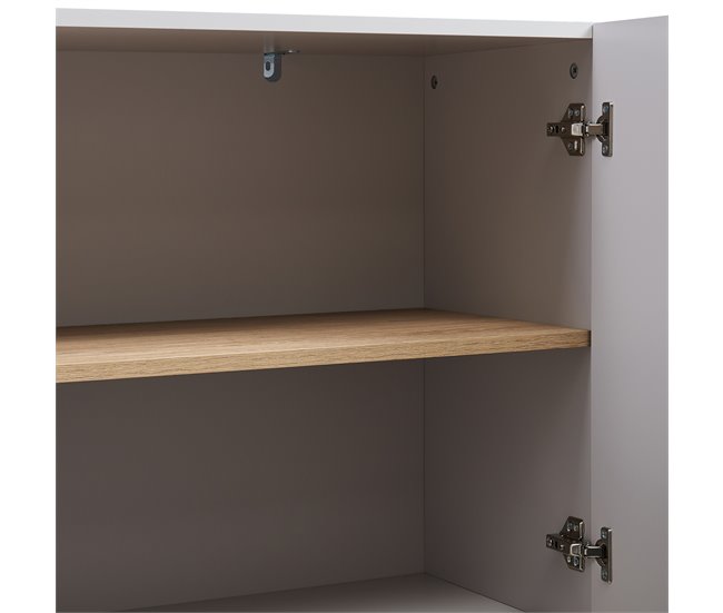 Aparador Starvili com 3 portas MDF [en.casa] 115 Bege