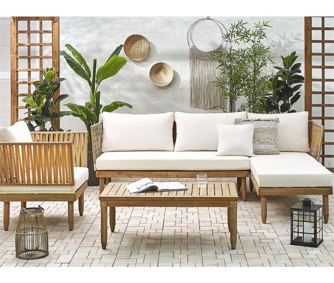 Beliani Conjunto de jardín CREMONA Branco/ Bege