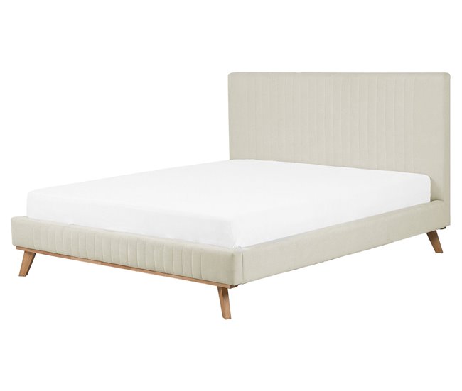Beliani Cama com estrado Chenille TALENCE 177x218 Bege