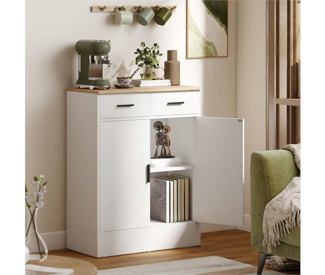 Aparador Melamina de Madeira HOMCOM Castanho