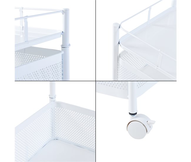 [en.casa] Carro de cozinha Sunndal com 5 cestos em aço 27 Branco