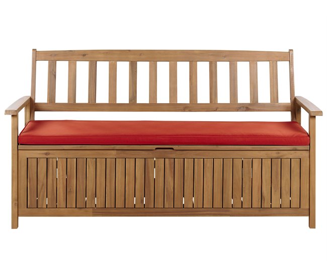 Beliani Banco Madera de acacia SOVANA 160x60 Vermelho