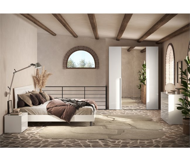 Conjunto de quarto completo NAPOLI com espelho Branco