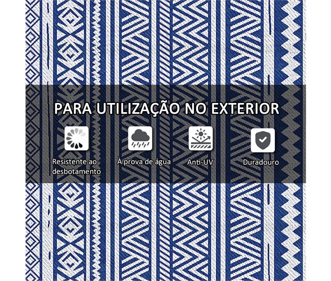 Tapete de Exterior Polipropileno Outsunny Azul