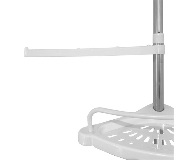 Prateleira telescópica de banheiro – 4 prateleiras ajustáveis com ganchos Branco