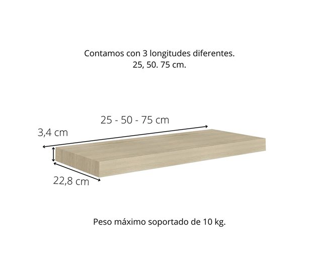  Acomoda Textil - Prateleira de parede 50 Bege