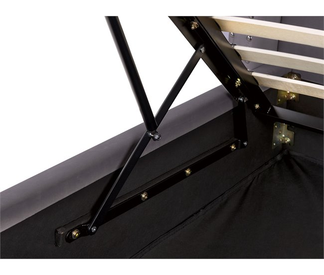 Beliani Cama com armazenamento Veludo LUBBON 170x217 Cinza
