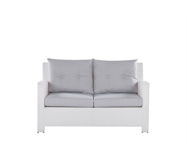 Beliani Conjunto lounge Ratan sintético MARINO Branco