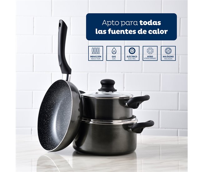 Bateria 5pc Ind Soria Preto