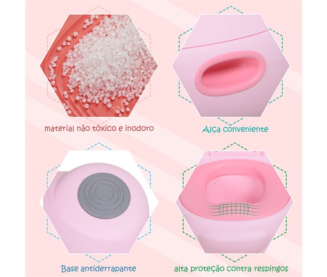 Bacio para Bebé TPE e Plástico HOMCOM Rosa
