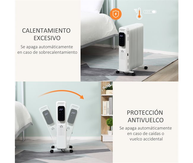 Aquecedor a Óleo HOMCOM 820-275V90 Branco