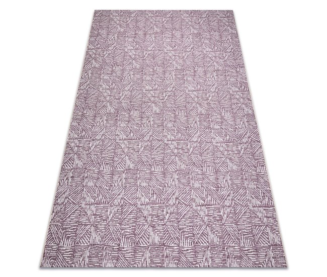 Tapete COLOR 47373260 SISAL linhas triangulos 60x110 LilÁs
