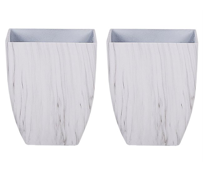 Beliani Conjunto de 2 vasos para plantas MIRO 