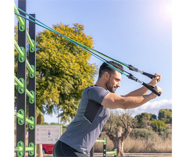 Conjunto de Elásticos de Resistência com Acessórios e Guia de Exercícios TRIBAINER Preto