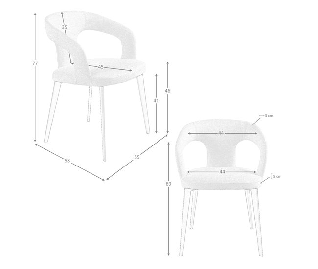 ANGEL CERDA Cadeira em tecido Castanho