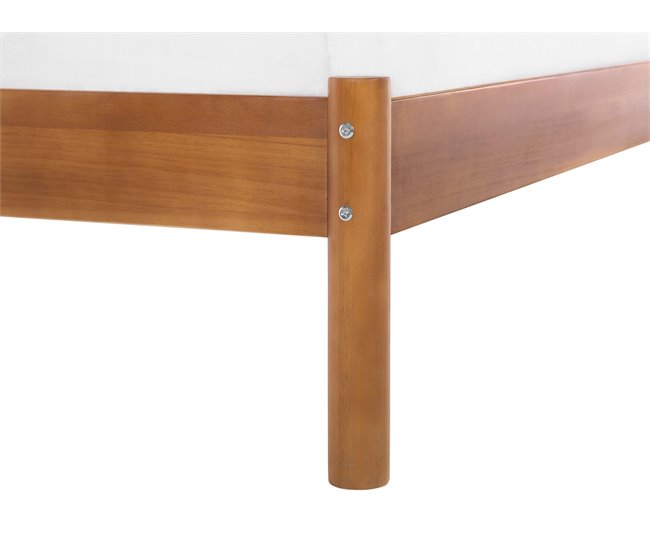 Beliani Cama com estrado Pinho BARRET 106x210 Castanho