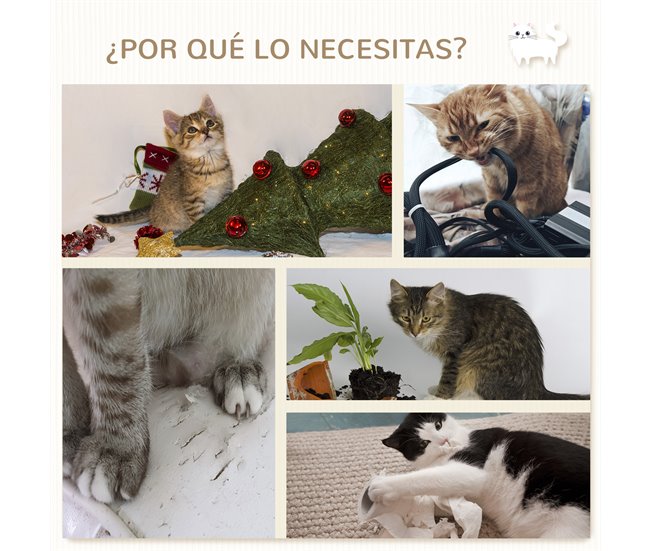 Jogo de Escalar para Gatos Aglomerado de Madeira, Pelúcia e Sisal Cru