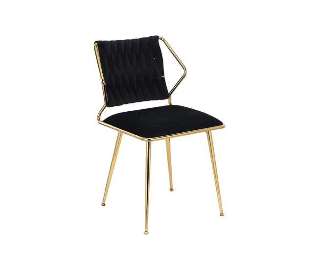 Conjunto de 2 Cadeiras de Veludo Preto