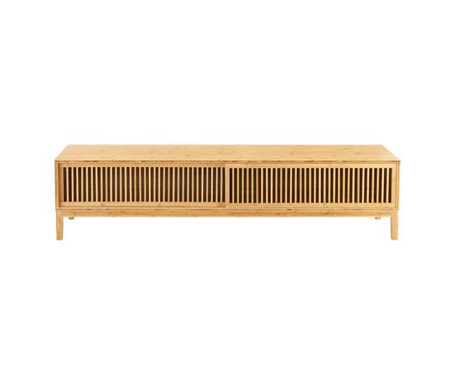 Mesa de TV Videbæk com 2 portas de correr em bambu 160 Natural
