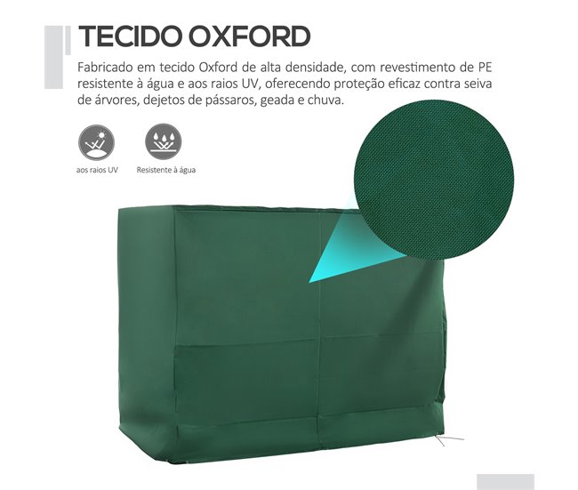 Capa para Baloiço de Jardim Tecido Oxford Outsunny Verde
