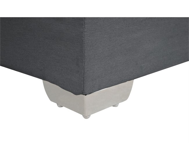 Beliani Cama continental Poliéster ADMIRAL 190x210 Cinza Claro