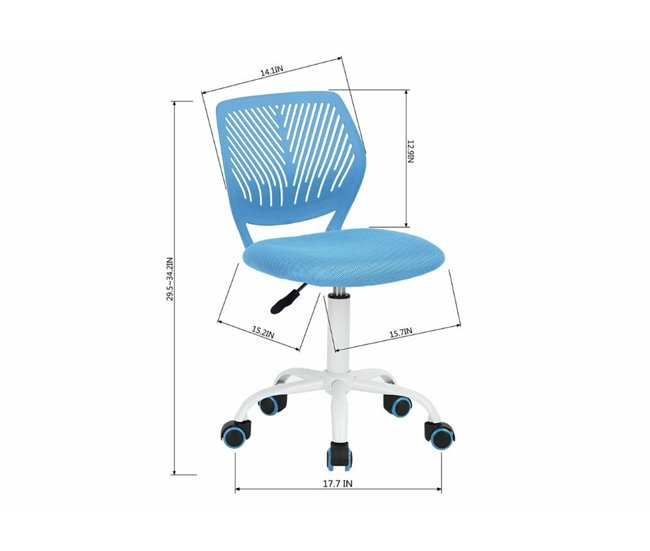 Cadeira de mesa infantil CARNATION com rodas Azul