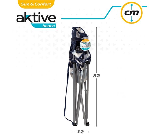 Cadeira de campismo dobrável com porta-copos Aktive Azul