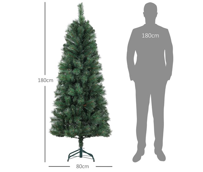 Árvore de Natal Plástico, metal HOMCOM, casa - natal Verde