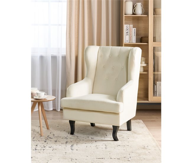 Beliani Poltrona ALTA Branco/ Bege