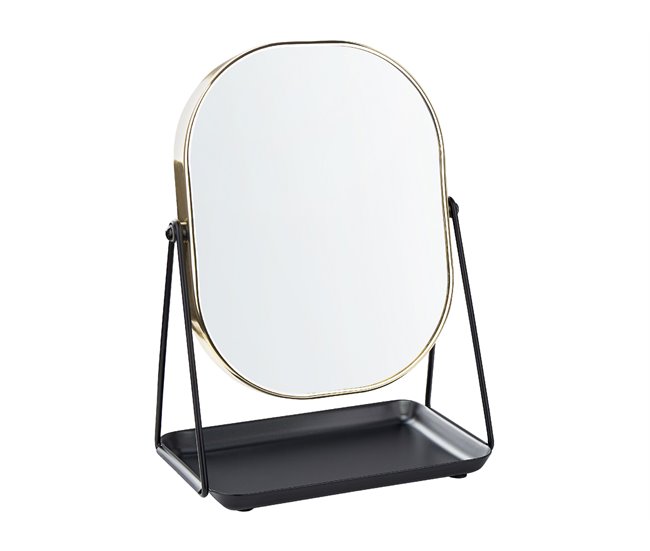 Beliani Espelho de maquilhagem CORREZE 24x15 Dourado