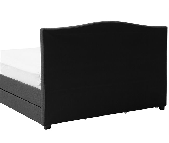 Beliani Cama com estrado Poliéster MONTPELLIER 167x213 Cinza Escuro