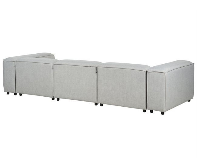Beliani Sofá modular Poliéster ARDAL Cinza Claro