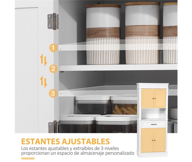 Armário de Cozinha Melamina de Madeira e MDF HOMCOM Branco