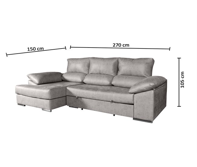 Sofá-cama Chaise Longue Daniel Areia