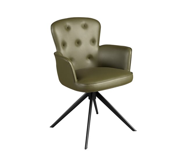 ANGEL CERDA Cadeira giratória em pele de verde escuro Verde