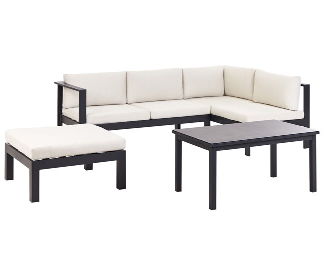 Beliani Conjunto de jardín MESSINA Creme