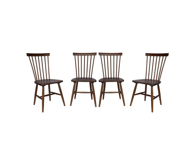 Conjunto de 4 cadeiras de bar em madeira de borracha, ROMIE Branco