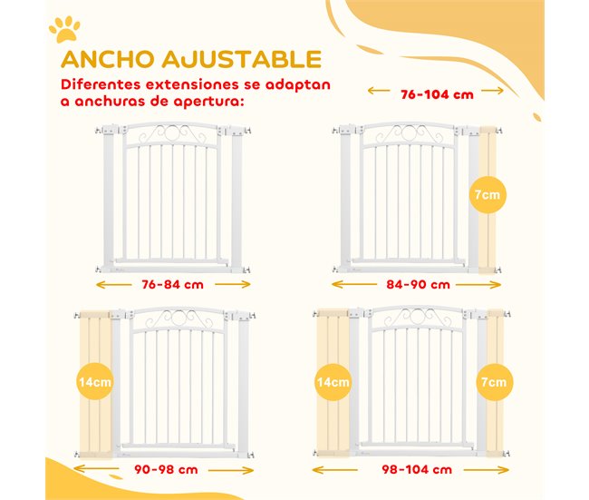 Barrera de Segurança para Cães Acero e PA PawHut Branco