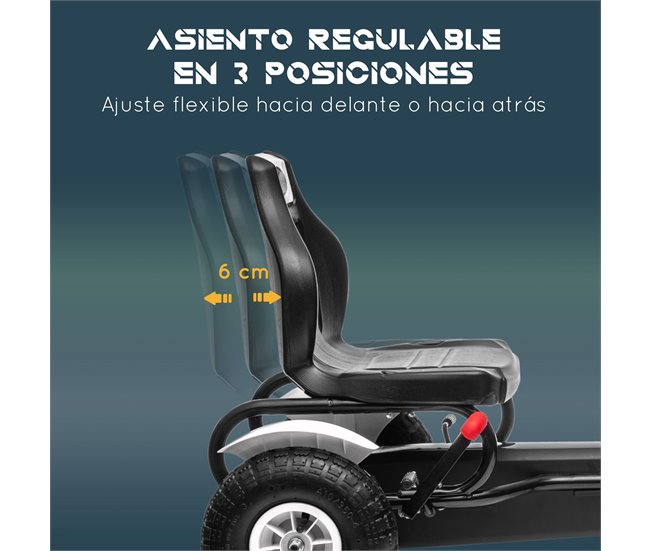 Kart a Pedais PP e Metal HOMCOM Branco