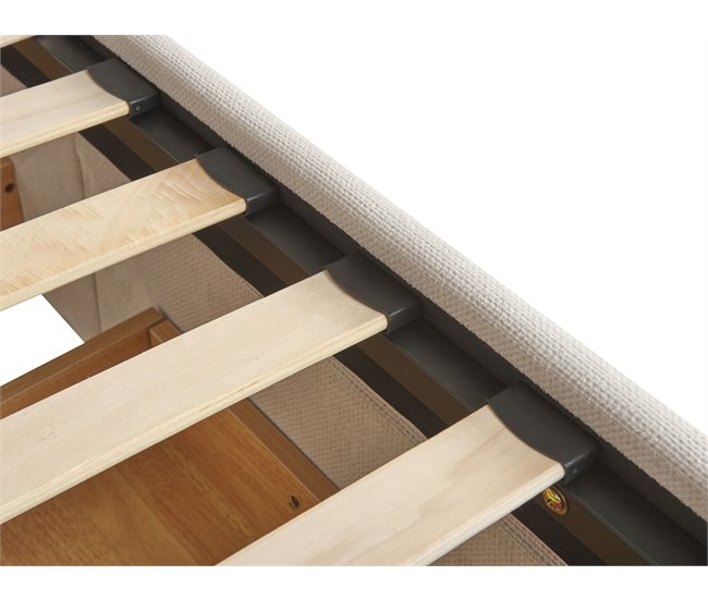 Beliani Cama com armazenamento Poliéster VITTEL 214x98 Bege