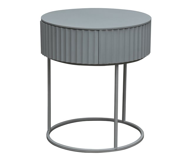 Mesa de apoio Rill redonda com gaveta [en.casa] 40x40 Branco