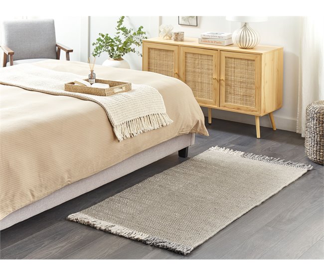 Beliani Entrelaçado TEKELER 80x150 Cinza Claro
