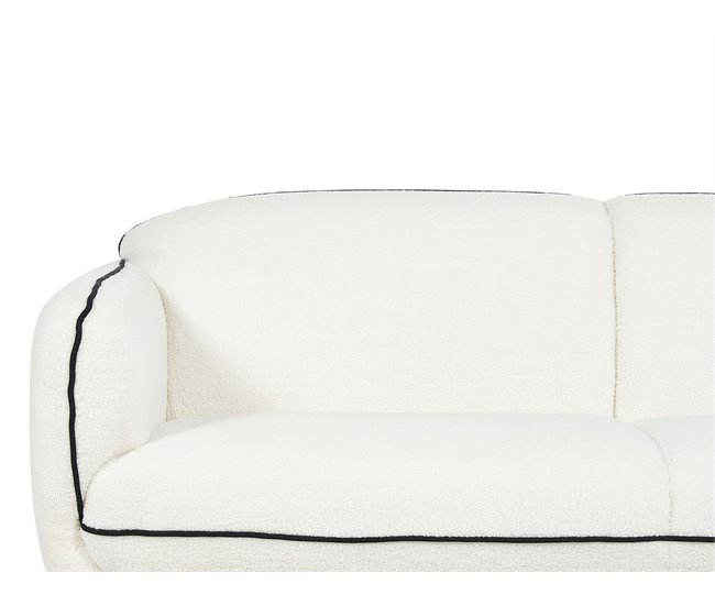 Beliani Sofá de 3 lugares Bouclé TONSBERG Branco